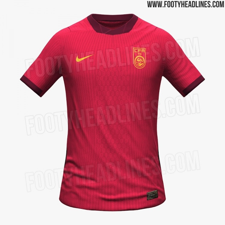 九游体育-经典配色！国足2026新版球衣谍照：主场红客场黄，预计3月发布